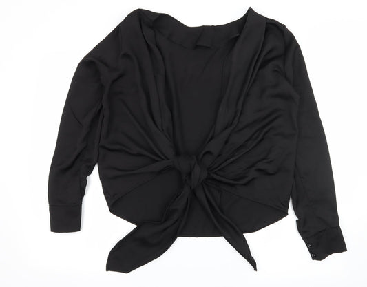 Womens UK Size 8 Missguided Black Basic Blouse