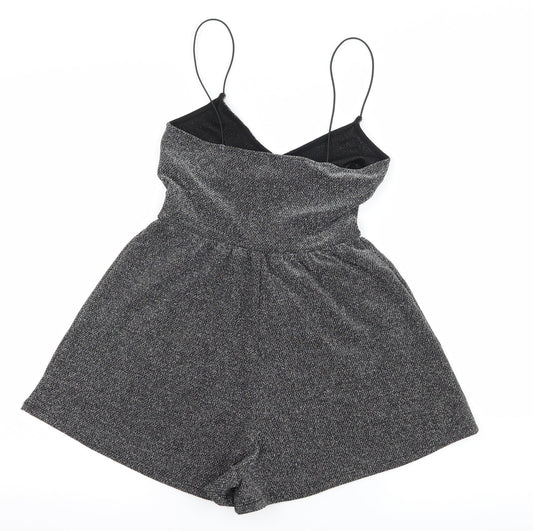 H&M Womens Silver  Jersey Playsuit One-Piece Size 4