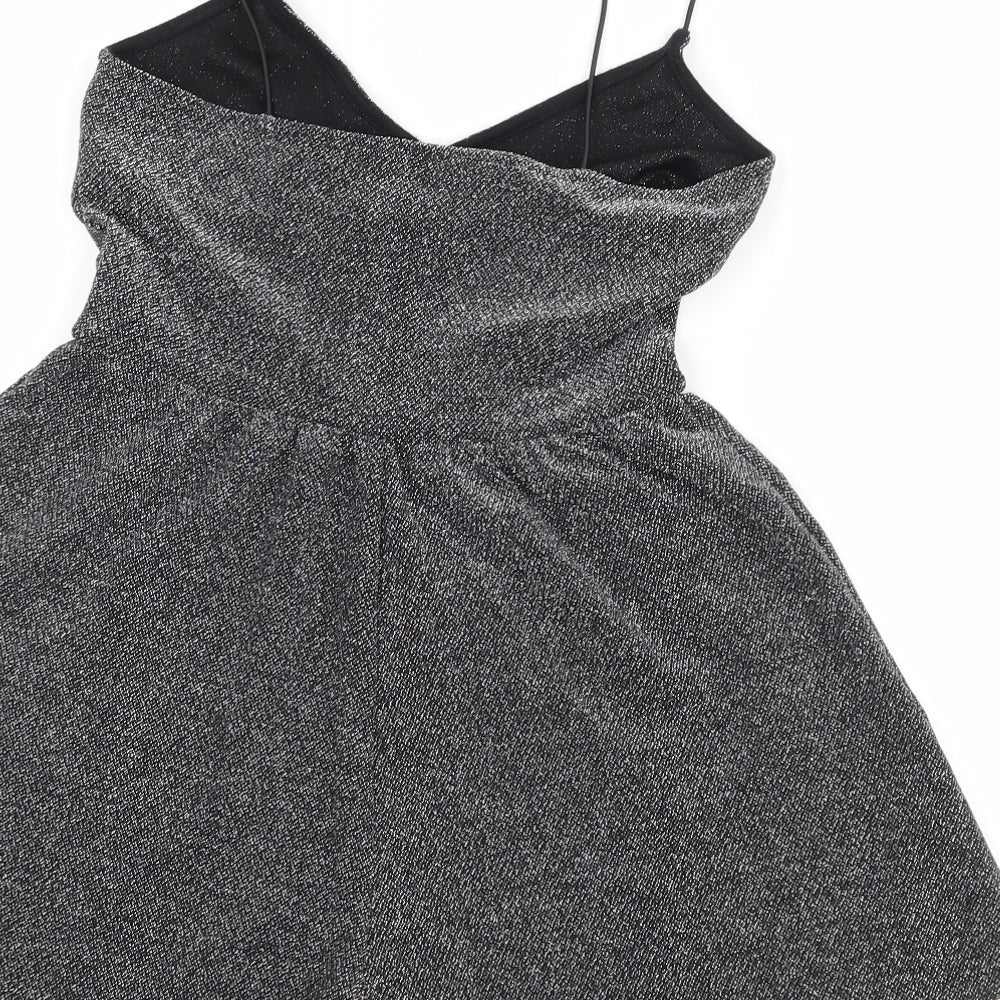 H&M Womens Silver Jersey Playsuit One-Piece Size 4