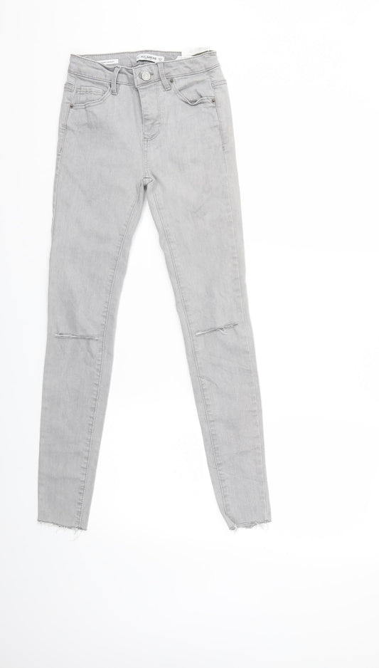 Womens UK Size 23 in Pull&Bear Regular Fit Skinny Green Jeans
