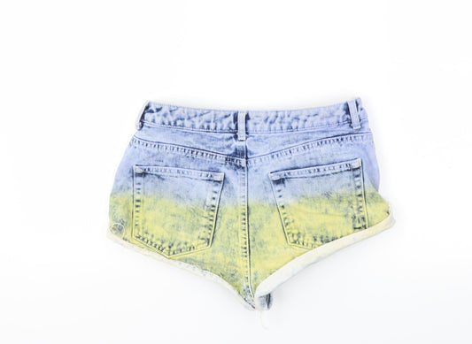 Topshop Womens Blue  Denim Hot Pants Shorts Size 28 in