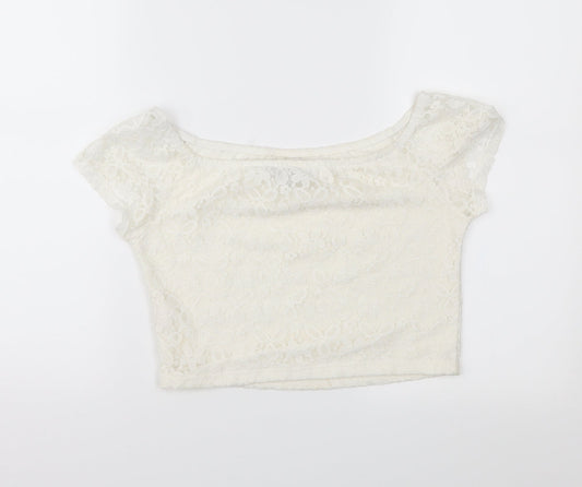 Primark Womens Ivory Lace Basic Blouse Size 10