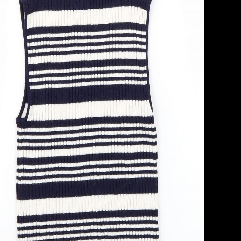 Miss Selfridge Womens Blue Basic T-Shirt Size 8