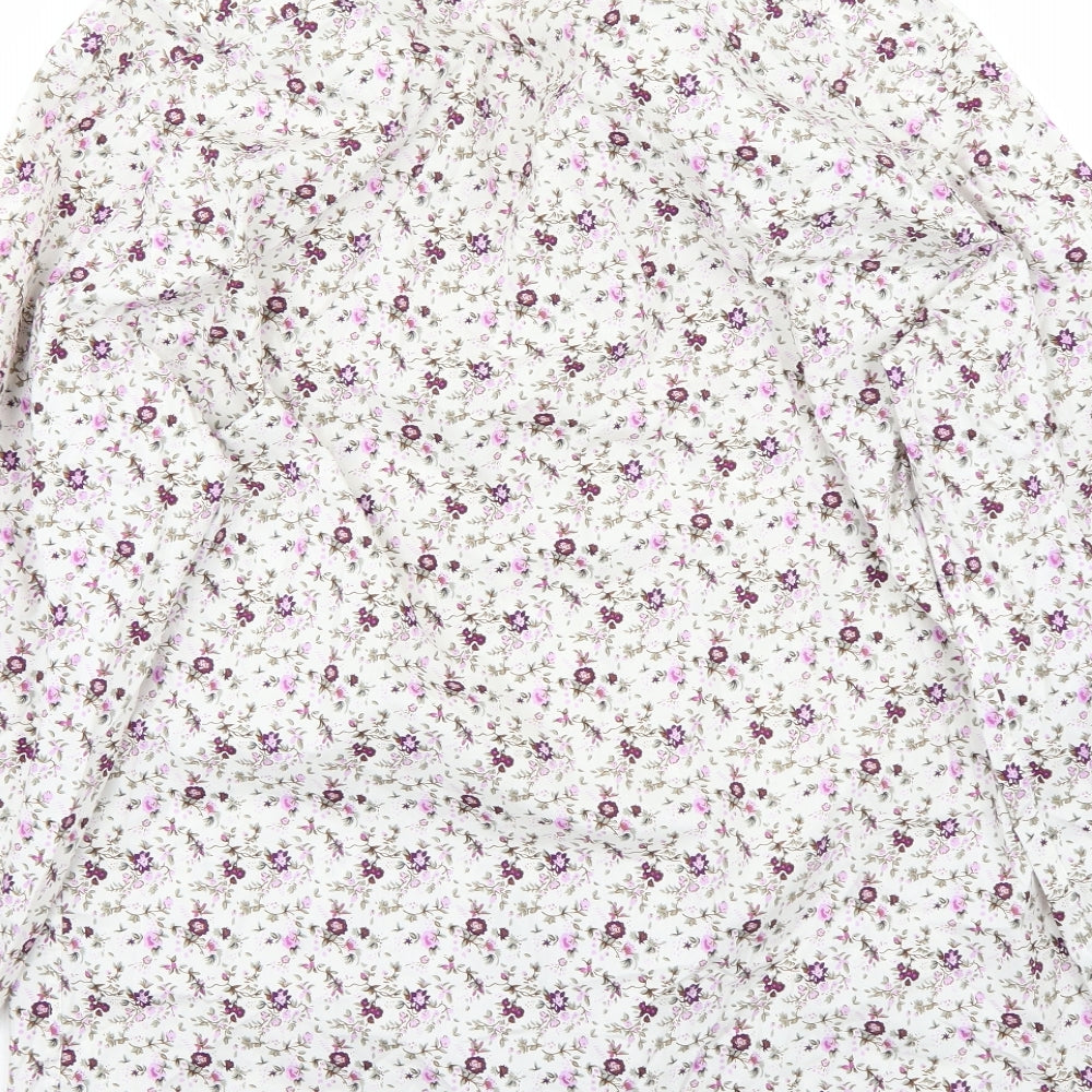 Mens UK Size 16 Marks and Spencer White Button-Up Long Sleeve Casual Shirt