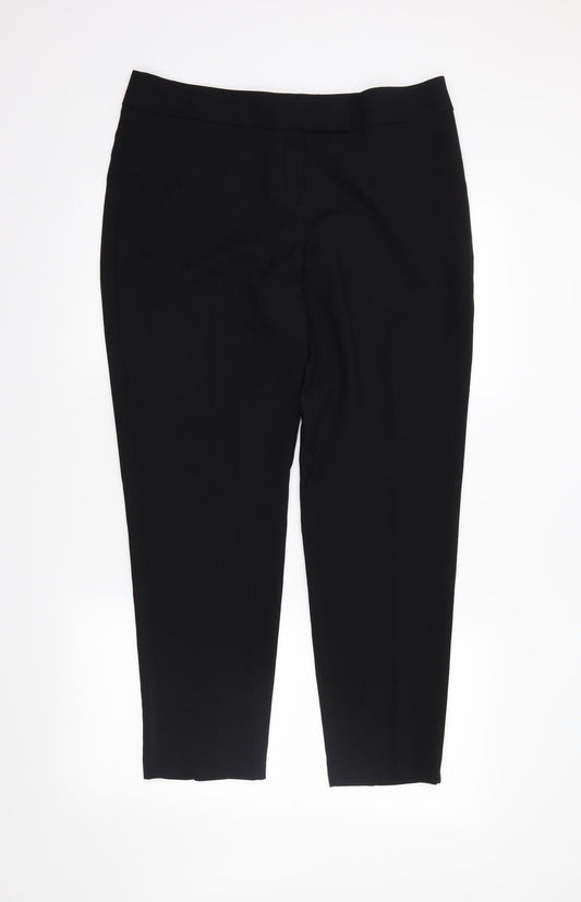 Womens UK Size 14 George Regular Fit Black Trousers