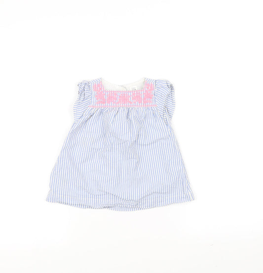 Gap Girls Blue Striped A-Line Size 6-9 Months