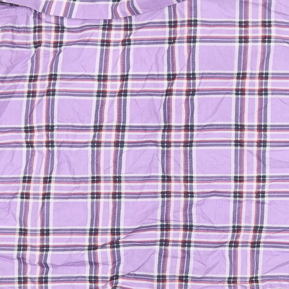 Womens UK Size L Bershka Purple Basic Button-Up