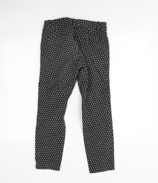 Gap Womens Black Geometric Trousers Size 8 L25 in