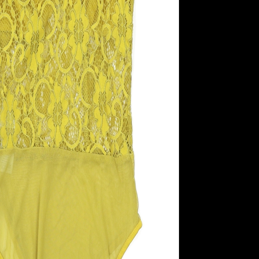 New Look Womens Yellow Bodysuit One-Piece Size 8