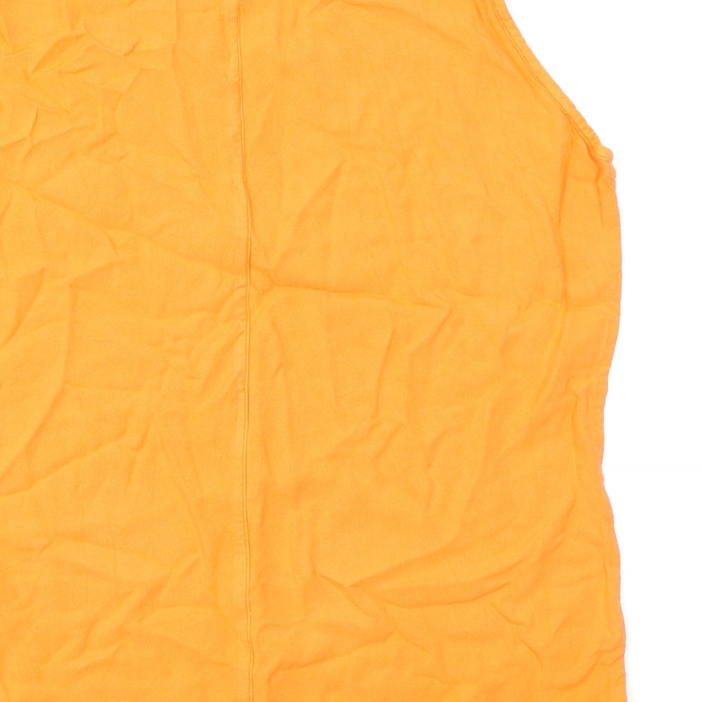 Womens UK Size S Joie de Vivre Orange Basic Tank