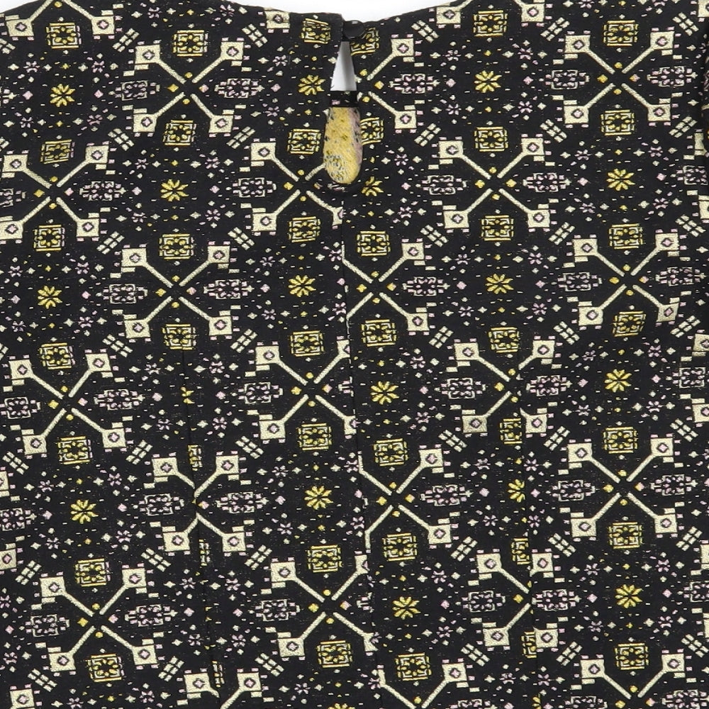 Primark Womens Black Geometric Tunic Blouse Size 8