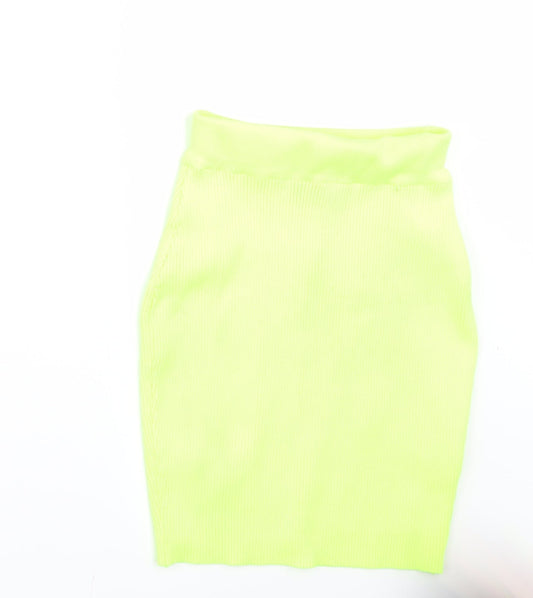 PRETTYLITTLETHING Womens Yellow Mini Skirt Size 8