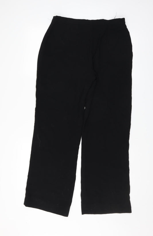Womens UK Size 12 Preworn Regular Fit Black Trousers