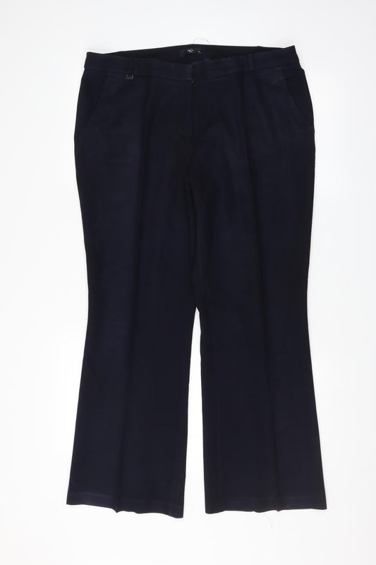 Womens UK Size 16 M&Co Regular Fit Blue Trousers