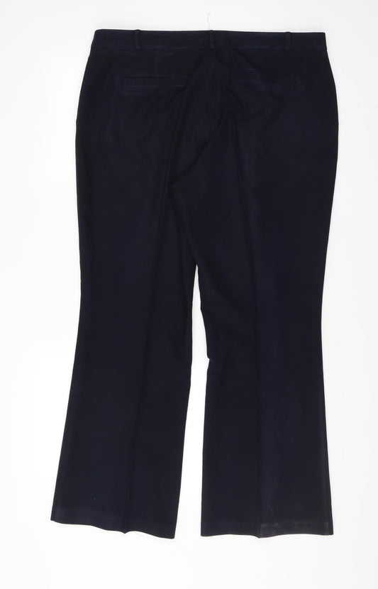 M&Co Womens Blue Trousers Size 16 L28 in - bootcut