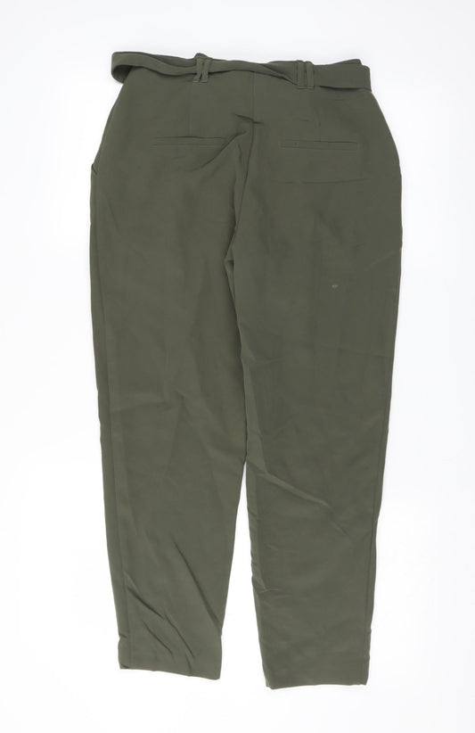 New Look Womens Green Trousers Size 8 L27 in - belted