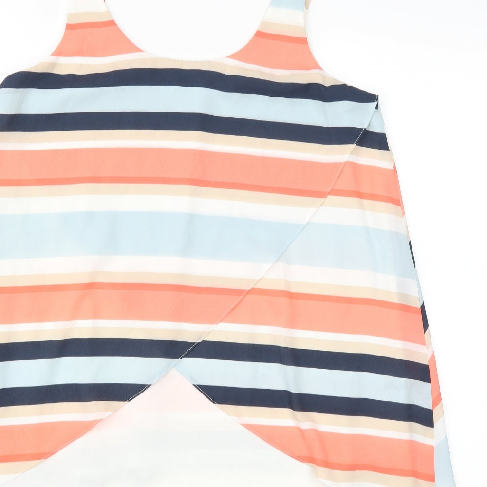 Nutmeg Womens Multicoloured Striped Basic Tank Size 8
