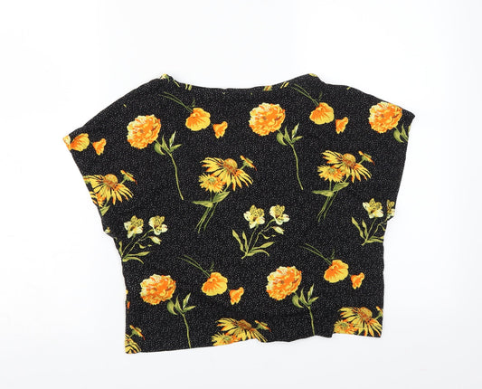 Primark Womens Beige Floral Basic Blouse Size 12 - tie front