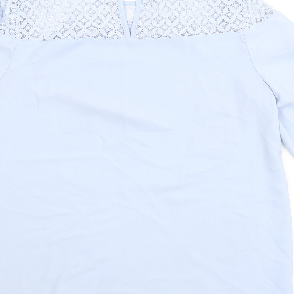 F&F Womens Blue Floral Basic Blouse Size 12