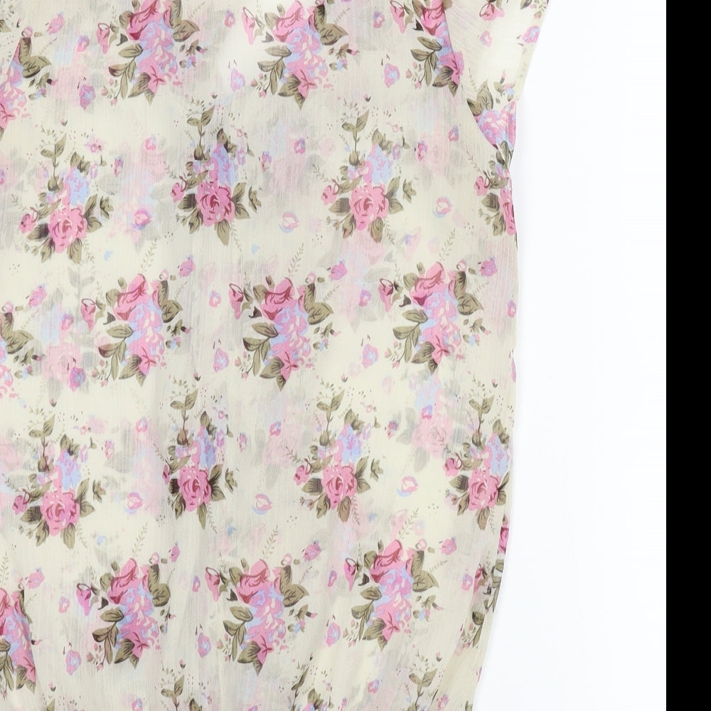 Womens UK Size S Preworn Beige Basic Blouse