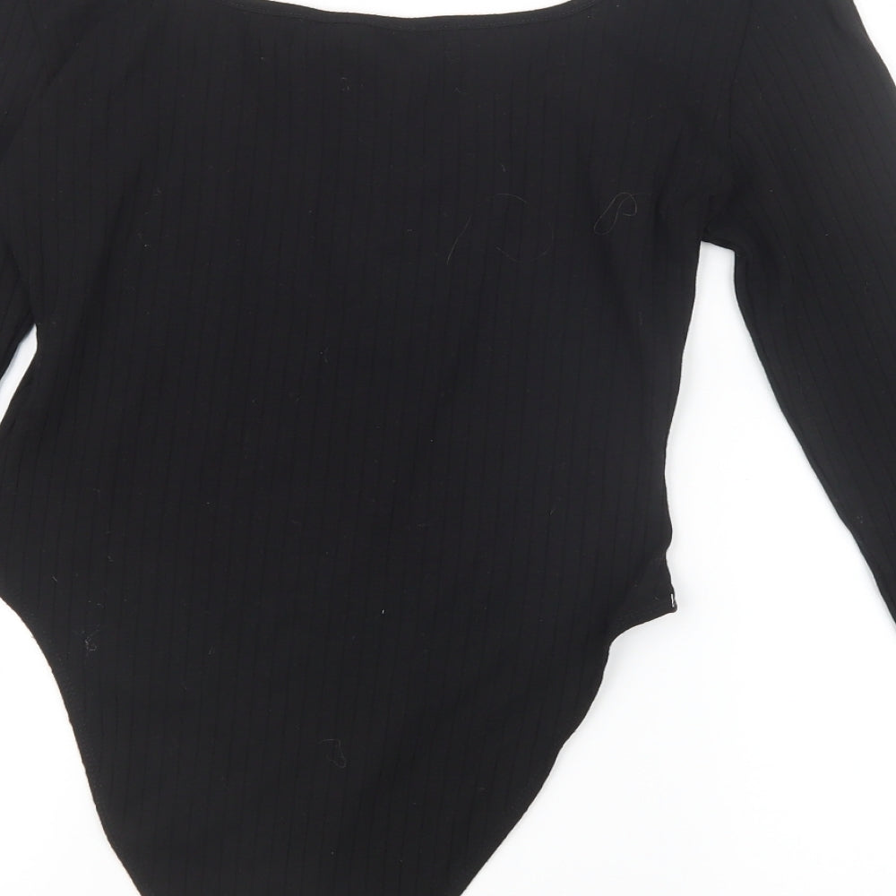 Womens UK Size S SheIn One-Piece Black Bodysuit