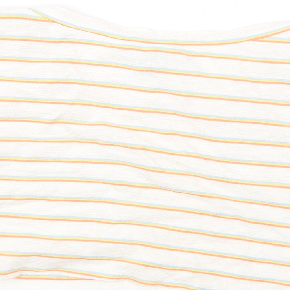 Primark Womens Red Striped Cropped T-Shirt Size 6