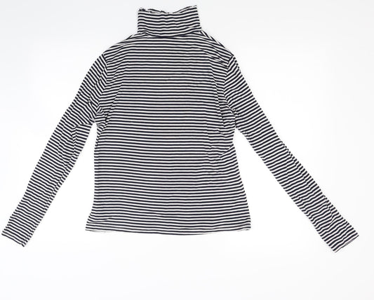 H&M Womens White Striped Pullover Sweatshirt Size M