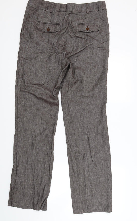 Womens UK Size 12 Marks and Spencer Regular Fit Brown Trousers