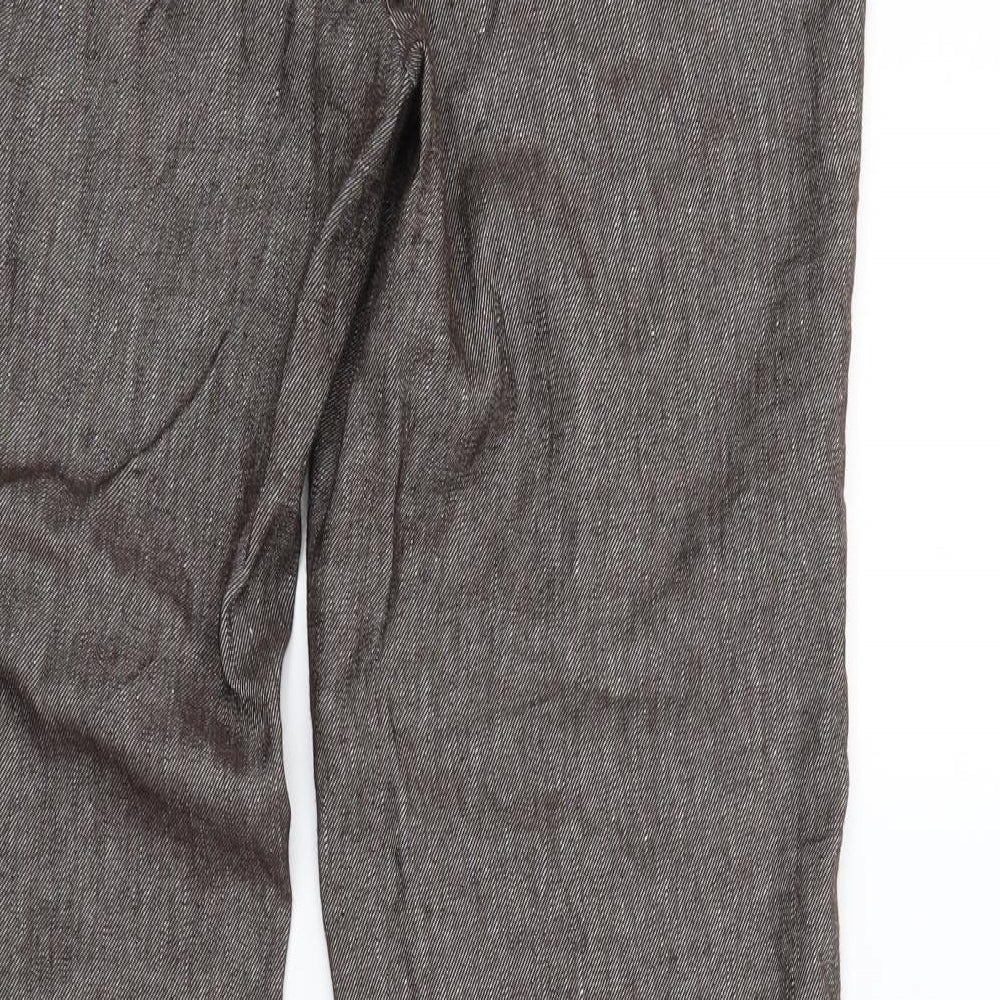 Womens UK Size 12 Marks and Spencer Regular Fit Brown Trousers