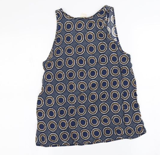 H&M Womens Blue Polka Dot Basic Blouse Size 4