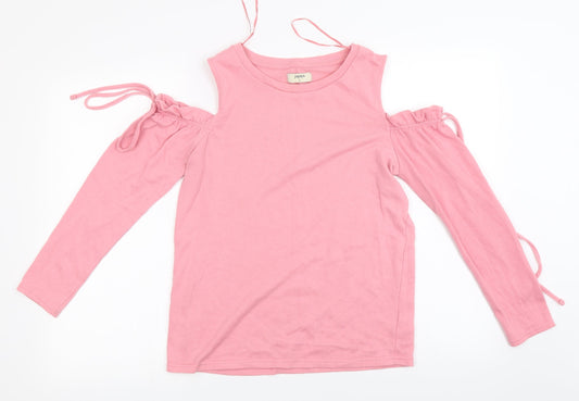 Womens UK Size 8 Papaya Pink Basic T-Shirt