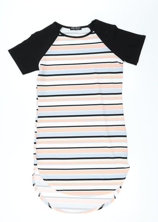 Select Womens Black Striped Shift Size 12