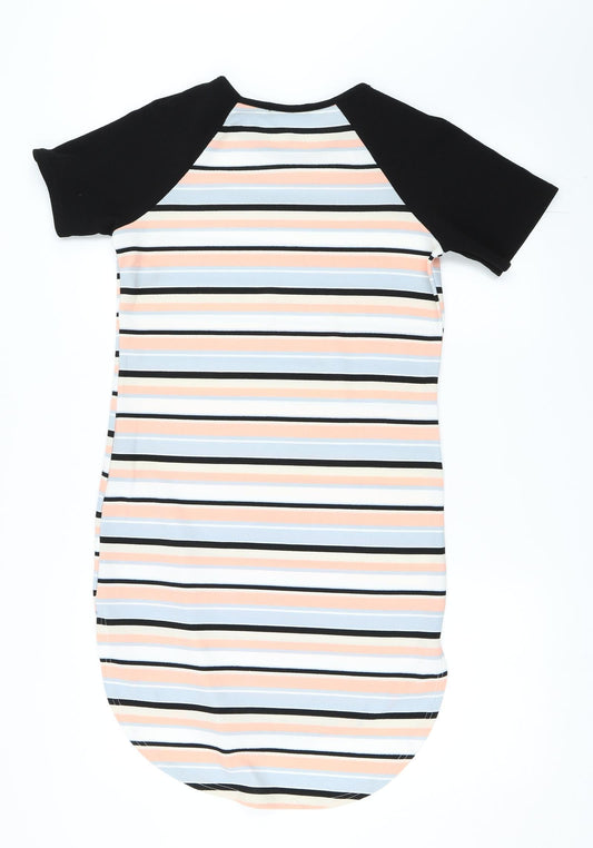 Select Womens Black Striped Shift Size 12