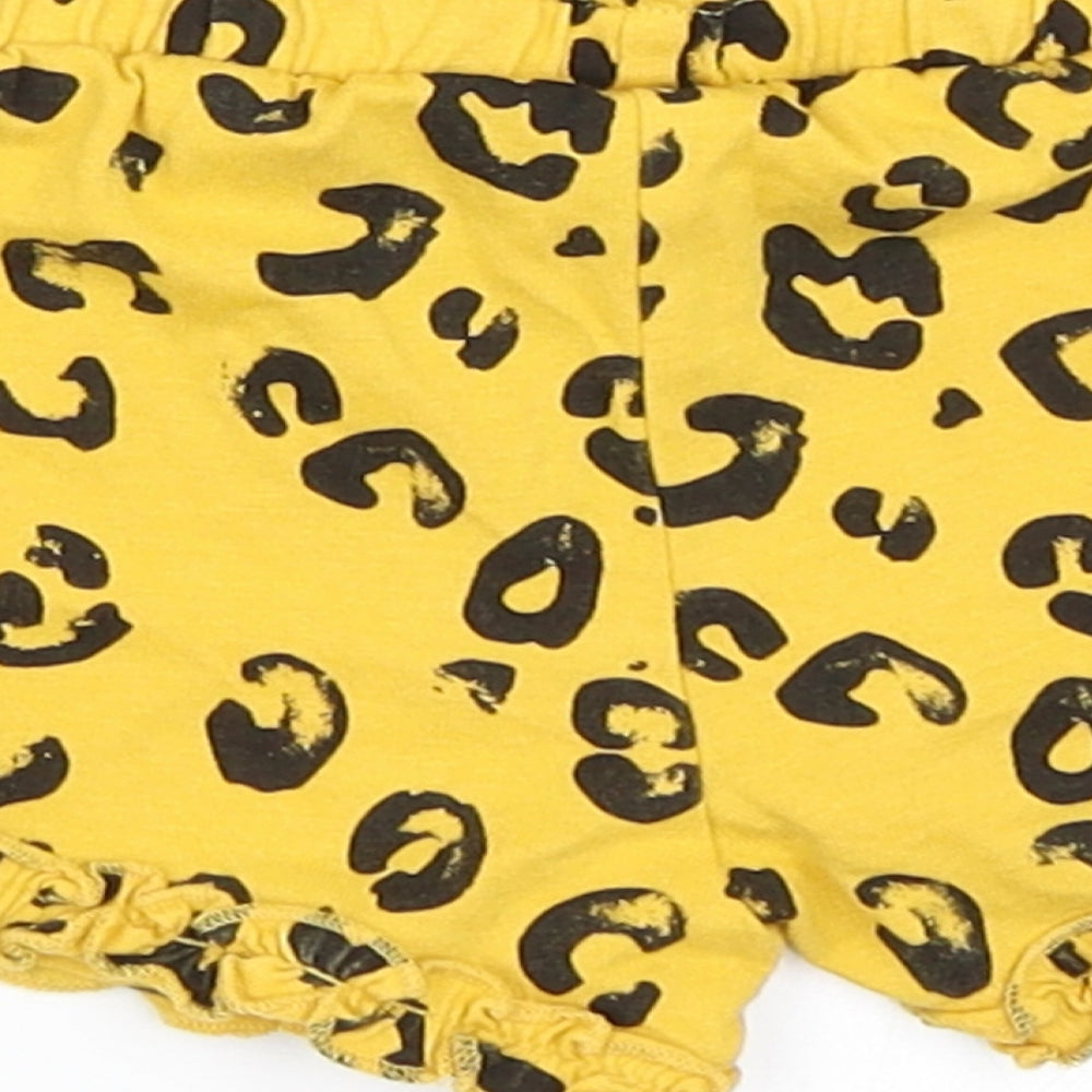 Disney Baby Girls Yellow Animal Print Cropped Trousers Size 12-18 Months