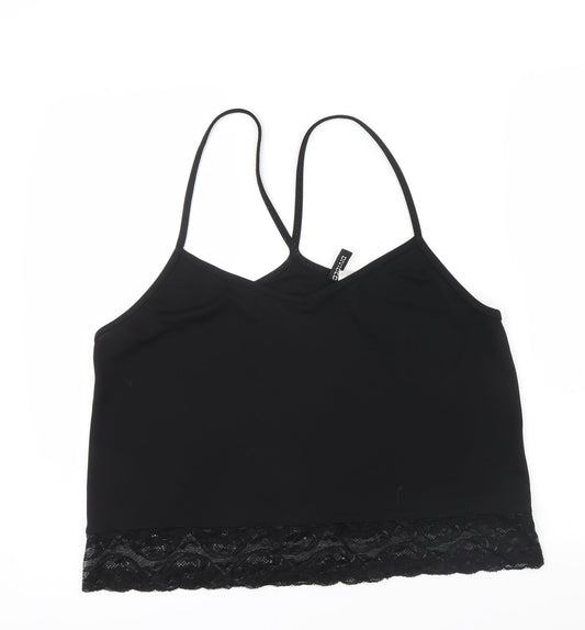 Womens UK Size L Divided Black Basic T-Shirt