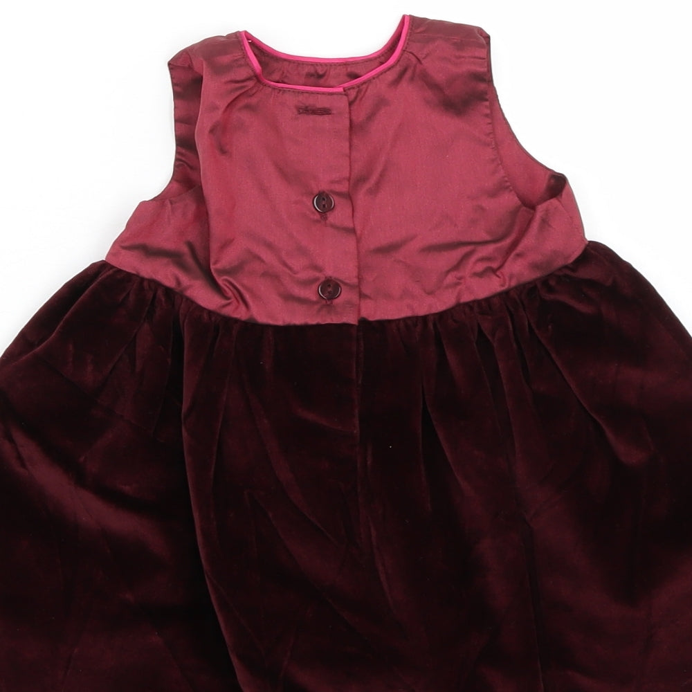 Preworn Girls Purple A-Line Size 6-9 Months
