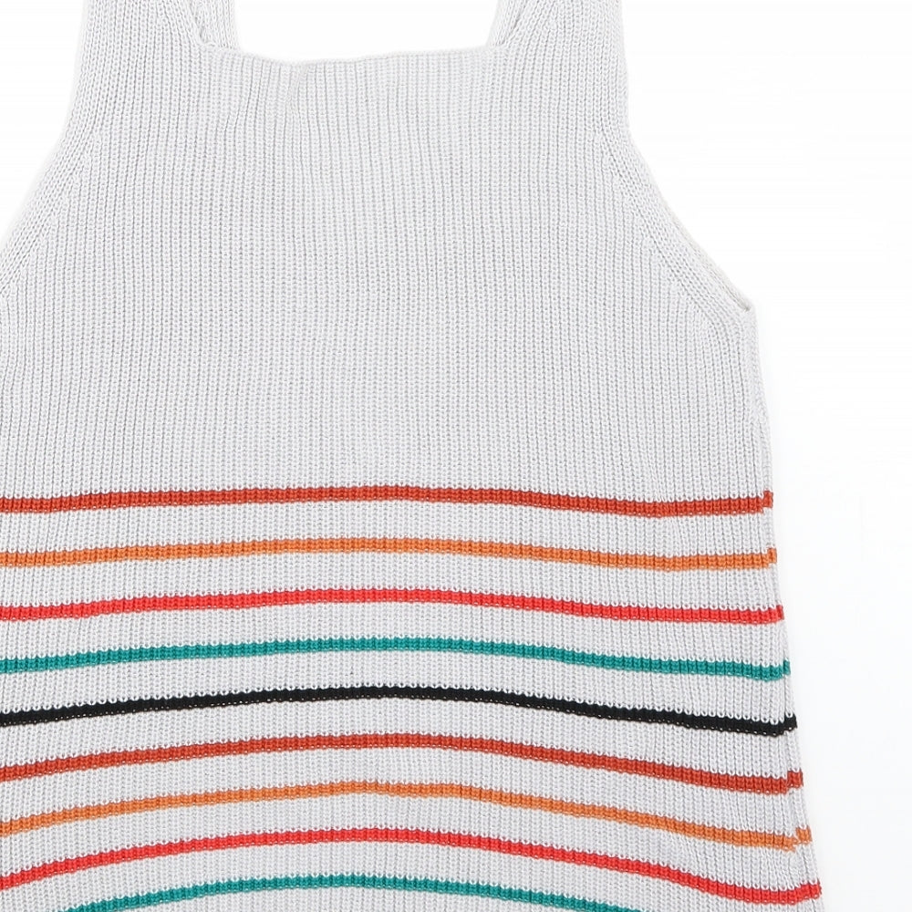 Womens UK Size M Preworn Grey Basic Tank