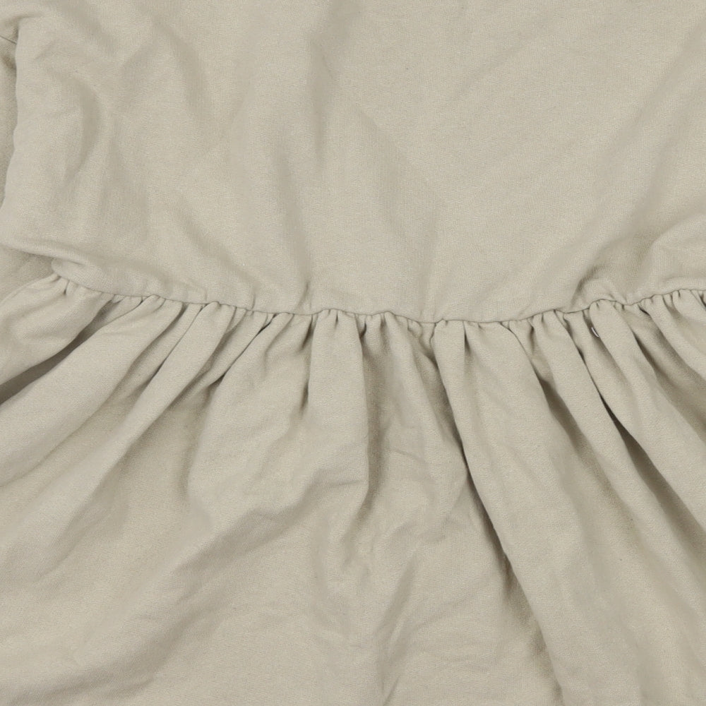 Boohoo Womens Beige Jersey Skater Dress Size 4