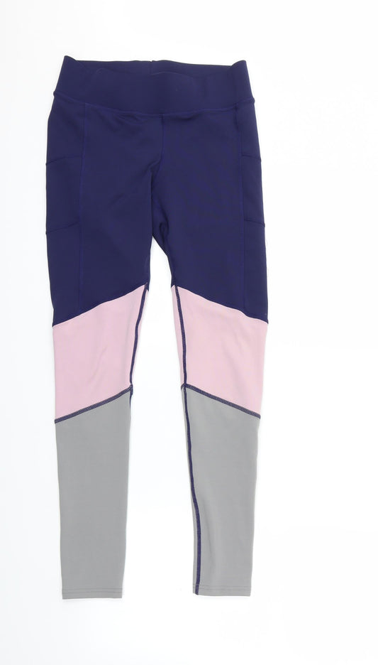 active fit for life Womens Blue Compression Leggings Size 8 L26 in
