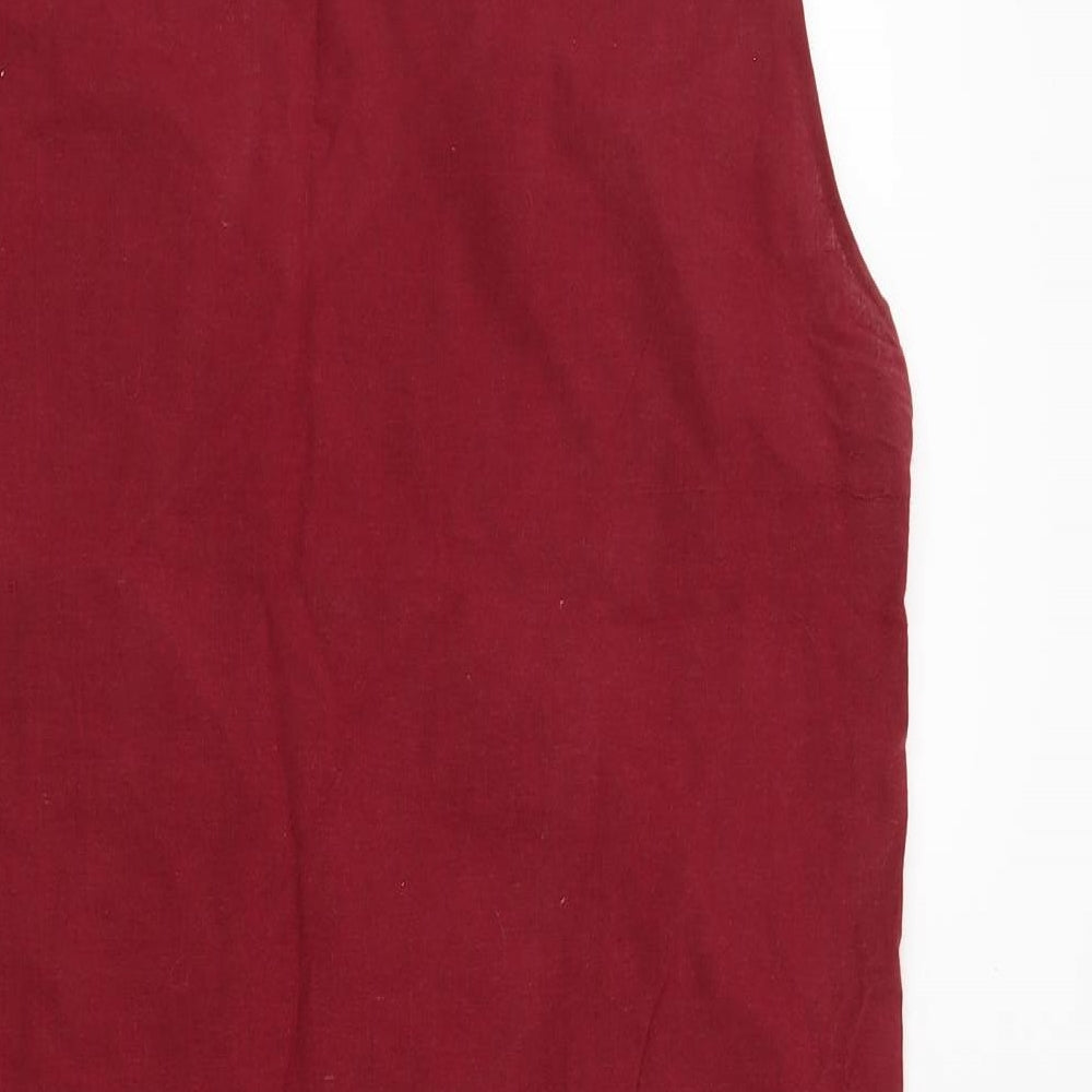 Womens UK Size M Preworn Red Tunic Blouse