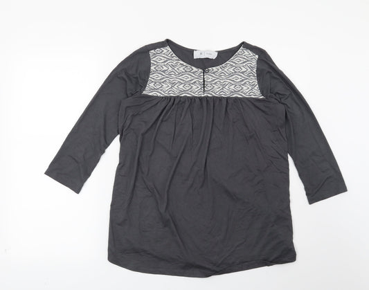 Womens UK Size 6 La Redoute Grey Basic Blouse