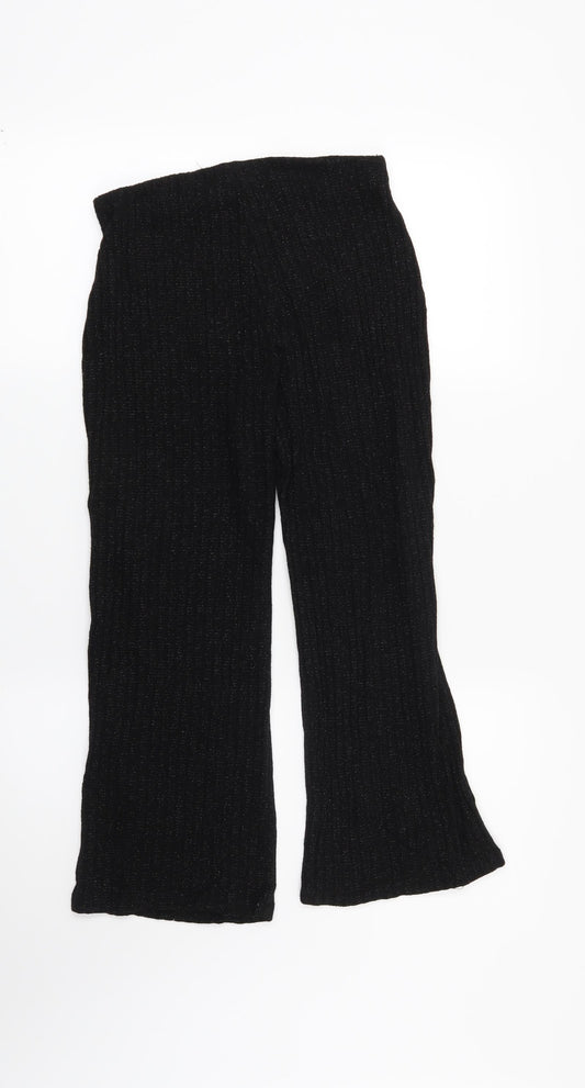 Womens UK Size S Zara Regular Fit Black Trousers