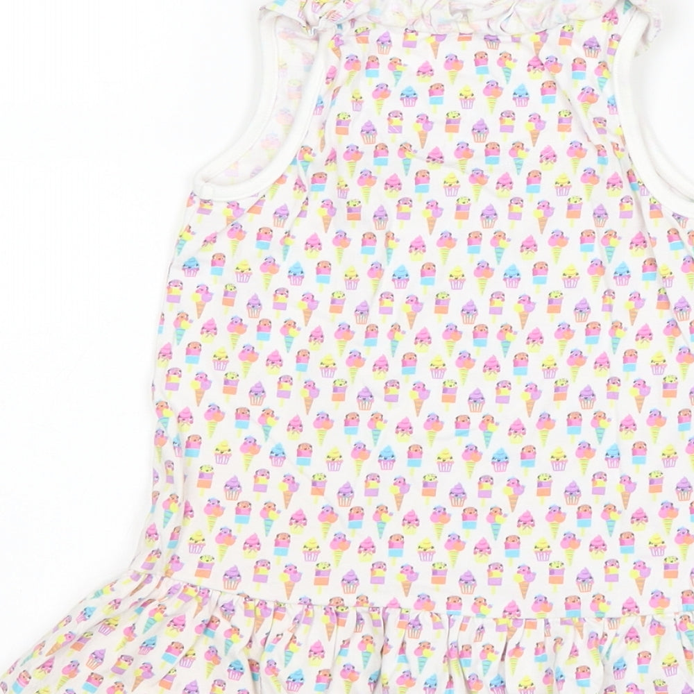 TU Girls White Tank Dress Size 12-18 Months - Ice Cream