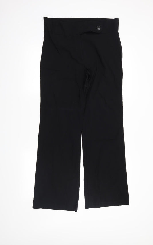 Womens UK Size 16 AMARANTO Regular Fit Black Trousers