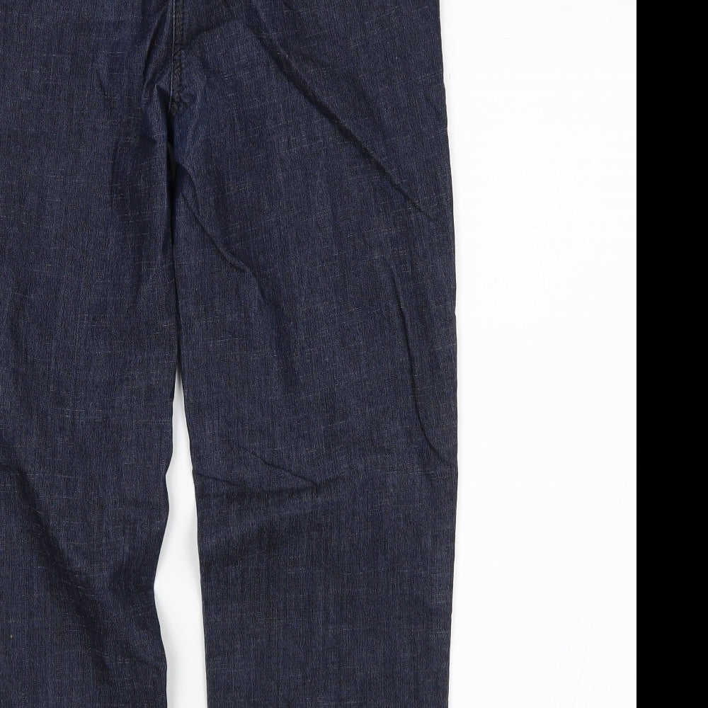 M&Co Womens Blue Denim Straight Jeans Size 10 L23 in