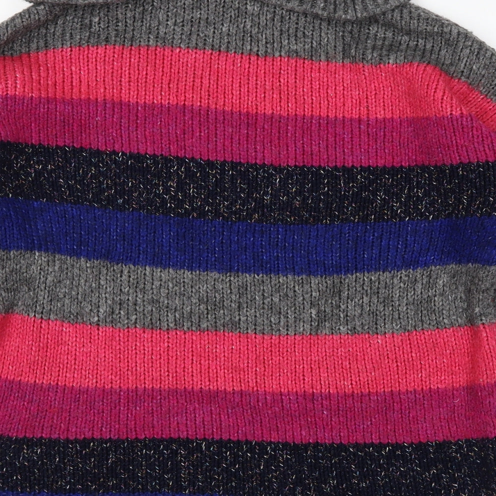 F&F Womens Green Striped Pullover Jumper Size 8