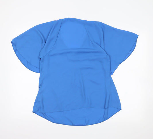 George Womens Blue Basic Blouse Size 8