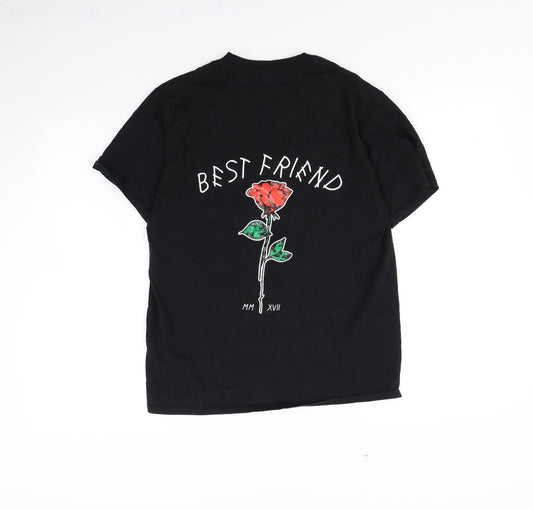 Womens UK Size S Gildan Black Basic T-Shirt