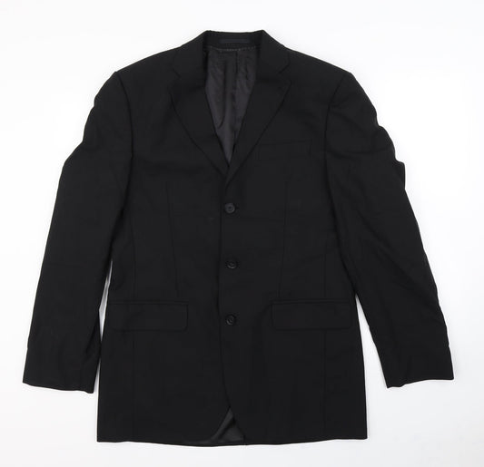Mens UK Size M Preworn Black Biker Coat