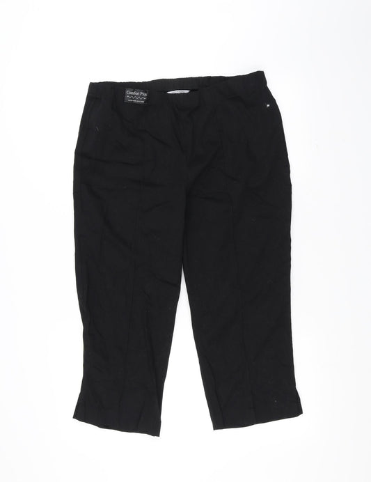 Womens UK Size 14 Classic Regular Fit Black Trousers